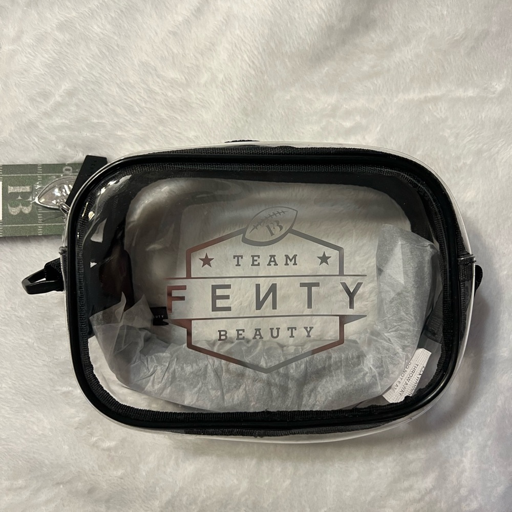 Fenty Beauty Clear Team Logo Makeup Bag with Black Trim